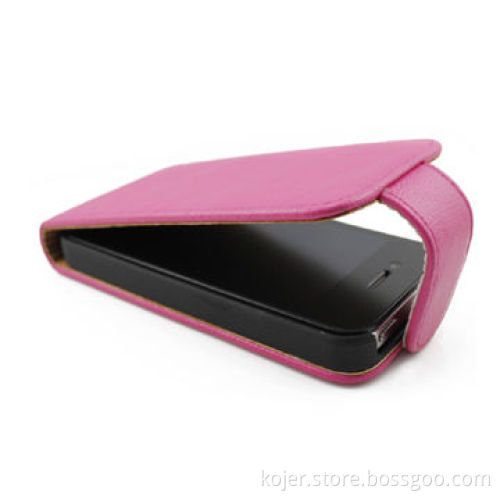 Leather Case for Apple's iPhone 4 with Magnetic Flap on Top, OEM Orders Welcomed